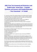 AMLS Post Test Answered and Distinction Level Graded Latest 2026&sol;2027 Actual Exam &ndash; Complete Questions and Answers with Detailed Rationales &ndash; Pass Guaranteed &ndash; A&plus; Graded