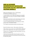 NURS 5315 ADVANCED&NewLine;PATHOPHYSIOLOGY CERTIFICATION&NewLine;EVALUATION 2026 FULL QUESTIONS WITH&NewLine;SOLUTIONS GRADED A&plus;&NewLine;