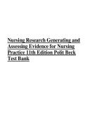 Nursing Research Generating and Assessing Evidence for Nursing Practice 11th Edition Polit & Beck Test Bank Updated Latest 2026&ndash;2027 Comprehensive Exam Preparation Resource for Nursing Students Focused on Research Methods&comma; Evidence Generation&comma; and Evidenc