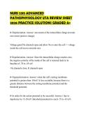 NURS 5315 ADVANCED&NewLine;PATHOPHYSIOLOGY UTA REVIEW SHEET&NewLine;2026 PRACTICE SOLUTIONS GRADED A&plus;