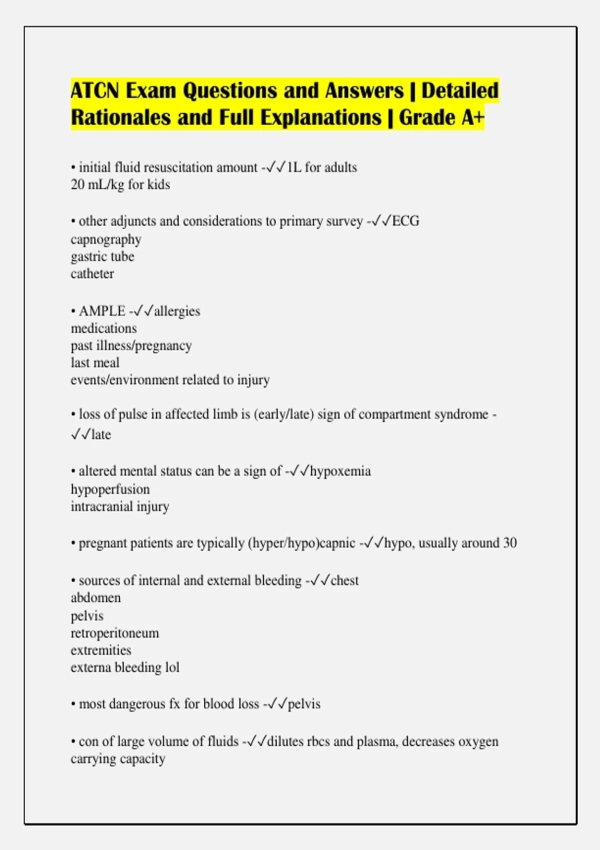 ATCN Exam Questions and Answers | Detailed Rationales and Full ...