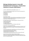 Michigan Building Inspector License &lpar;B2 Residential & B1 Commercial&rpar; &ndash; Practice Exam Questions & Answers &lpar;2026 Edition&rpar;&period;pdf&NewLine;&NewLine;