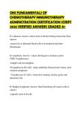 ONS FUNDAMENTALS OF&NewLine;CHEMOTHERAPY IMMUNOTHERAPY&NewLine;ADMINISTRATION CERTIFICATION SCRIPT&NewLine;2026 VERIFIED ANSWERS GRADED A&plus;