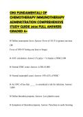 ONS FUNDAMENTALS OF&NewLine;CHEMOTHERAPY IMMUNOTHERAPY&NewLine;ADMINISTRATION COMPREHENSIVE&NewLine;STUDY GUIDE 2026 FULL ANSWERS&NewLine;GRADED A&plus;