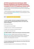 ATI PN Comprehensive Exit Exam 2026 Practice Questions and Verified Answers &vert; Complete NCLEX PN Readiness Study Guide