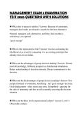 MANAGEMENT EXAM PACKAGE&NewLine;EXAMINATION TEST 2026 QUESTIONS&NewLine;WITH SOLUTIONS