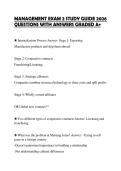 MANAGEMENT EXAM PACKAGE EXAM&NewLine;SCRIPT 2026 COMPLETE QUESTIONS AND&NewLine;CORRECT ANSWERS