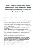 MKT 315 &vert; Final Exam&colon; Strategic Tools for Marketers DePaul University &vert; Summer 2026&sol;2027 Actual Exam &ndash; Complete Questions and Answers with Detailed Rationales &ndash; Pass Guaranteed &ndash; A&plus; Graded