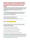NACE Foundations of Nursing Exam 2026 Practice Questions and Verified Answers &vert; Complete Nursing Fundamentals Study Guide