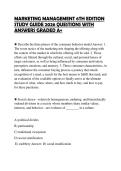 MARKETING MANAGEMENT 6TH EDITION&NewLine;EXAM SCRIPT 2026 COMPLETE QUESTIONS&NewLine;AND CORRECT ANSWERS&NewLine;