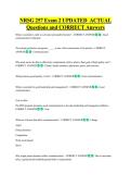 NRSG 257 Exam 2 UPDATED  ACTUAL &NewLine;Questions and CORRECT Answers