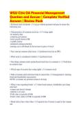 WGU C214 OA Financial Management&NewLine;Question and Answer &vert; Complete Verified&NewLine;Answers &vert; Review Pack
