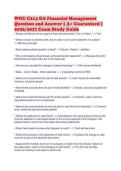 WGU C214 OA Financial Management&NewLine;Question and Answer &vert; A&plus; Guaranteed &vert;&NewLine;2026&sol;2027 Exam Study Guide