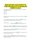 HURST  Bundled Exam Questions WITH  CORRECT Answers