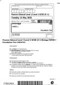 Pearson Edexcel Level 1&sol;Level 2 GCSE &lpar;9&ndash;1&rpar; Biology PAPER 1&NewLine;Foundation Tier &lpar;1B10&sol;1F&rpar;
