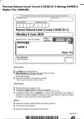 Pearson Edexcel Level 1&sol;Level 2 GCSE &lpar;9&ndash;1&rpar; Biology PAPER 2&NewLine;Higher Tier &lpar;1BIO&sol;2H&rpar;