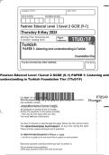Pearson Edexcel Level 1&sol;Level 2 GCSE &lpar;9&ndash;1&rpar; PAPER 1&colon; Listening and understanding in Turkish Foundation Tier &lpar;1Tu0&sol;1F&rpar; 
