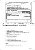 Pearson Edexcel Level 1&sol;Level 2 GCSE &lpar;9&ndash;1&rpar; Persian PAPER 4&colon; Writing in Persian Foundation Tier &lpar;1PN0&sol;4F&rpar;