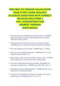 BSN HESI 215 DOSAGE CALCULATION &NewLine;EXAM STUDY GUIDE 2026&sol;2027 &NewLine;ACCURATE QUESTIONS WITH CORRECT &NewLine;DETAILED SOLUTIONS &vert;&vert;  &NewLine;100&percnt; GUARANTEED PASS &NewLine;<NEWEST VERSION> &NewLine;NIGHTINGALE 