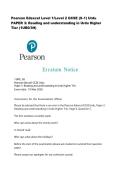 Pearson Edexcel Level 1&sol;Level 2 GCSE &lpar;9&ndash;1&rpar; Urdu&NewLine;PAPER 3&colon; Reading and understanding in Urdu Higher&NewLine;Tier &lpar;1UR0&sol;3H&rpar;&NewLine;