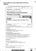 Pearson Edexcel Level 3 GCE Arabic Advanced&NewLine;&lpar;9AA0&sol;03&rpar;&NewLine;
