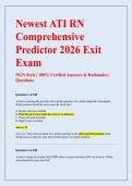 Newest ATI RN &NewLine;Comprehensive &NewLine;Predictor 2026 Exit &NewLine;Exam 