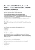 ILE PREP FINAL COMPLETE EXAM LATEST VERSION QUESTIONS AND 100- Verified ANSWERS&period;pdf&NewLine;&NewLine;