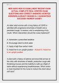 MED SURG HESI V2 EXAM &vert;&vert; MOST RECENT EXAM &NewLine;ACTUAL COMPLETE REAL VERIFIED EXAM &NewLine;QUESTIONS AND CORRECT ANSWERS &lpar;VERIFIED &NewLine;ANSWERS&rpar; ALREADY GRADED A&plus; &vert; GUARANTEED &NewLine;SUCCESS&excl;&excl; NEWEST EXAM&excl;&excl;&excl;