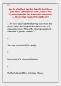Med Surg Test bank &vert;&vert;Verified Exam&excl;&excl;&excl;&vert;&vert; Most Recent &NewLine;Exam Actual Complete Real Exam Questions And &NewLine;Correct Answers &lpar;Verified Answers&rpar; Already Graded &NewLine;A&plus; &vert; Guaranteed Success&excl;&excl; Newest Exam&excl;&excl;&excl; 