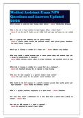 Medical Assistant Exam NPS Questions and Answers Updated 2026