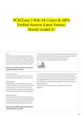 PCM Exam 2 With All Correct & 100&percnt; Verified Answers &vert;Latest Version &vert;Already Graded A&plus;