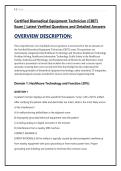 Certified Biomedical Equipment Technician &lpar;CBET&rpar; &NewLine;Exam &vert; Latest Verified Questions and Detailed Answers 