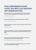 PNUR COMPREHENSIVE EXAM &NewLine;LATEST 2026 BPCC &lpar;101&rpar; QUESTION &NewLine;AND ANSWER &lpar;SOLVED&rpar; 