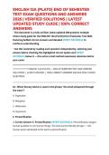 ENGLISH 12A &lpar;PLATO&rpar; END OF SEMESTER TEST EXAM QUESTIONS AND ANSWERS 2026 &vert; VERIFIED SOLUTIONS &vert; LATEST UPDATED STUDY GUIDE &vert; 100&percnt; CORRECT ANSWERS