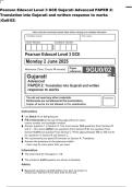 Pearson Edexcel Level 3 GCE Gujarati Advanced PAPER 2&colon;&NewLine;Translation into Gujarati and written response to works&NewLine;&lpar;Gu0&sol;02&rpar;&NewLine;