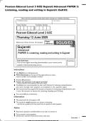 Pearson Edexcel Level 3 GCE Gujarati Advanced PAPER 3&colon;&NewLine;Listening&comma; reading and writing in Gujarati &lpar;Gu0&sol;03&rpar;
