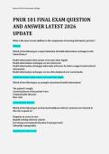 PNUR 101 FINAL EXAM QUESTION &NewLine;AND ANSWER LATEST 2026 &NewLine;UPDATE