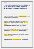 FORENSIC TECHNOLOGY TSA MIDDLE SCHOOL &NewLine;EXAM &vert; FREQUENTLY TESTED QUESTIONS &NewLine;WITH CORRECT ANSWERS &vert; BRAND NEW&excl; 