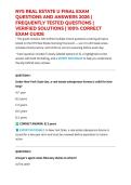 NYS REAL ESTATE U FINAL EXAM QUESTIONS AND ANSWERS 2026 &vert; FREQUENTLY TESTED QUESTIONS &vert; VERIFIED SOLUTIONS &vert; 100&percnt; CORRECT EXAM GUIDE
