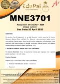 MNE3701 Assignment 2 &lpar;COMPLETE ANSWERS&rpar; Semester 1 2026 - DUE 22 April 2026
