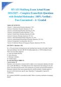 RN ATI MedSurg Exam Actual Exam 2026&sol;2027 &ndash; Complete Exam-Style Questions with Detailed Rationales &vert; 100&percnt; Verified &ndash; Pass Guaranteed &ndash; A&plus; Graded&NewLine;&NewLine;