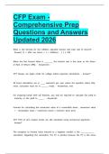 CFP Exam - Comprehensive Prep Questions and Answers Updated 2026