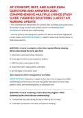 ATI COMFORT&comma; REST&comma; AND SLEEP EXAM QUESTIONS AND ANSWERS 2026 &vert; COMPREHENSIVE MULTIPLE CHOICE STUDY GUIDE &vert; VERIFIED SOLUTIONS &vert; LATEST ATI NURSING UPDATE