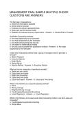 MANAGEMENT FINAL SAMPLE MULTIPLE CHOICE QUESTIONS AND ANSWERS