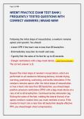 NREMT PRACTICE EXAM TEST BANK &vert; &NewLine;FREQUENTLY TESTED QUESTIONS WITH &NewLine;CORRECT ANSWERS &vert; BRAND NEW&excl;