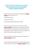 Ontario Private Investigator Exam Newest &NewLine;2026 Questions and Correct Detailed &NewLine;Answers Already Graded A&plus; 
