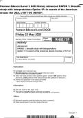 Pearson Edexcel Level 3 GCE History Advanced PAPER 1&colon; Breadth&NewLine;study with interpretations Option 1F&colon; In search of the American&NewLine;dream&colon; the USA&comma; c1917&ndash;96 &lpar;9H10&sol;F&rpar;&NewLine;