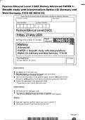 Pearson Edexcel Level 3 GCE History Advanced PAPER 1&colon;&NewLine;Breadth study with interpretations Option 1G&colon; Germany and&NewLine;West Germany&comma; 1918&ndash;89 &lpar;9H10&sol;1G&rpar;&NewLine;