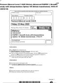 Pearson Edexcel Level 3 GCE History Advanced PAPER 1&colon; Breadth&NewLine;study with interpretations Option 1H&colon; Britain transformed&comma; 1918&ndash;97&NewLine;&lpar;9H10&sol;1H&rpar;
