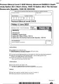 Pearson Edexcel Level 3 GCE History Advanced PAPER 2&colon; Depth&NewLine;study Option 2E&period;1&colon; Mao&rsquo;s China&comma; 1949&ndash;76 Option 2E&period;2&colon; The German&NewLine;Democratic Republic&comma; 1949&ndash;90 &lpar;9H10&sol;2E&rpar;&NewLine;
